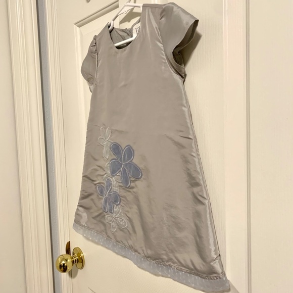 Baby Gap Gray Flowered Embroidered Stitched 2 Piece Party Dress Size 3T - Picture 9 of 12